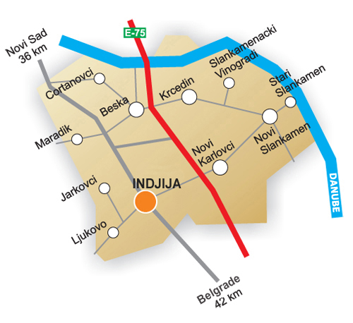 Map of the Municipality of Indjija